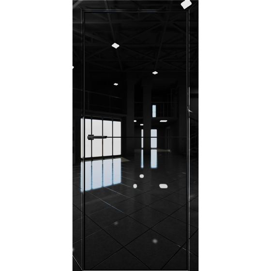 Купить Межкомнатная дверь глянец Pt 2 Платина crystall black кромка Al Black Edition глухая