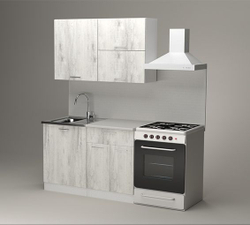 Кухонный гарнитур Алина лайт 1200 мм, каркас ЛДСП, фасад ЛДСП, Белый/Пайн белый