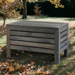 Сундук скамья 37х72х45, Эпларо, деревянный для хранения вещей, тумба в прихожую, для мангала и для сада, массив сосны, серый графит, Dipriz