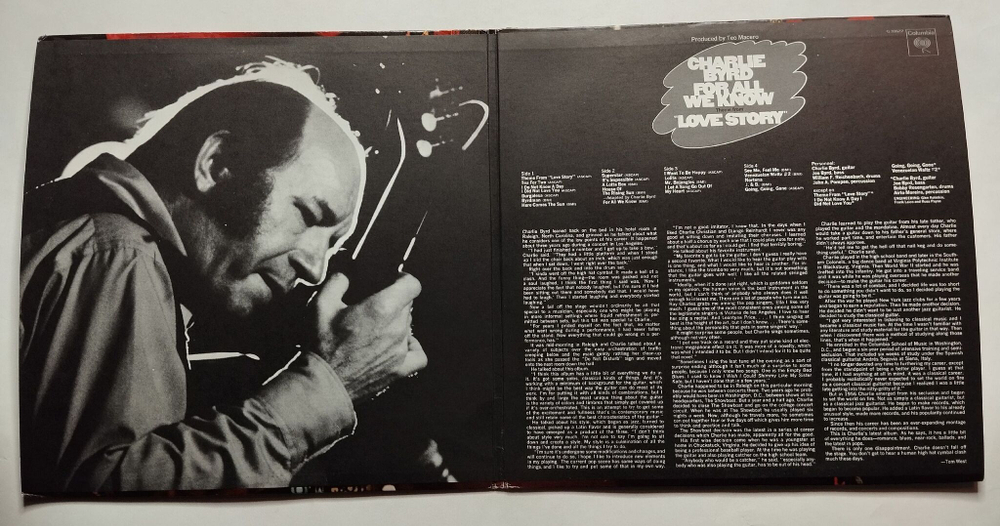 Винтажная виниловая пластинка LP Charlie Byrd For All We Know 2LP (USA 1972)