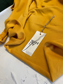 Плательно-костюмный хлопковый футер (петля) (Valentino, 100%хлопок, Золотистый шафран, 180, 330 гр/м2)