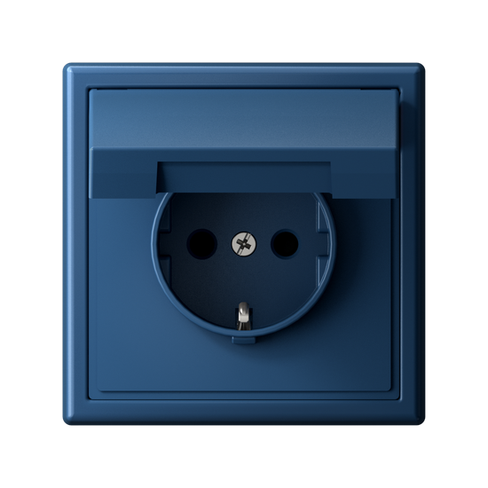Розетка ArtGallery 16А IP20 с заземл. со шторками с крышкой быстрозажим. клем. механизм аквамарин SE GAL001146S
