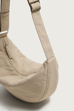 ZARA НЕЙЛОНОВАЯ СУМКА S, КОСТЯНОЙ БЕЛЫЙ