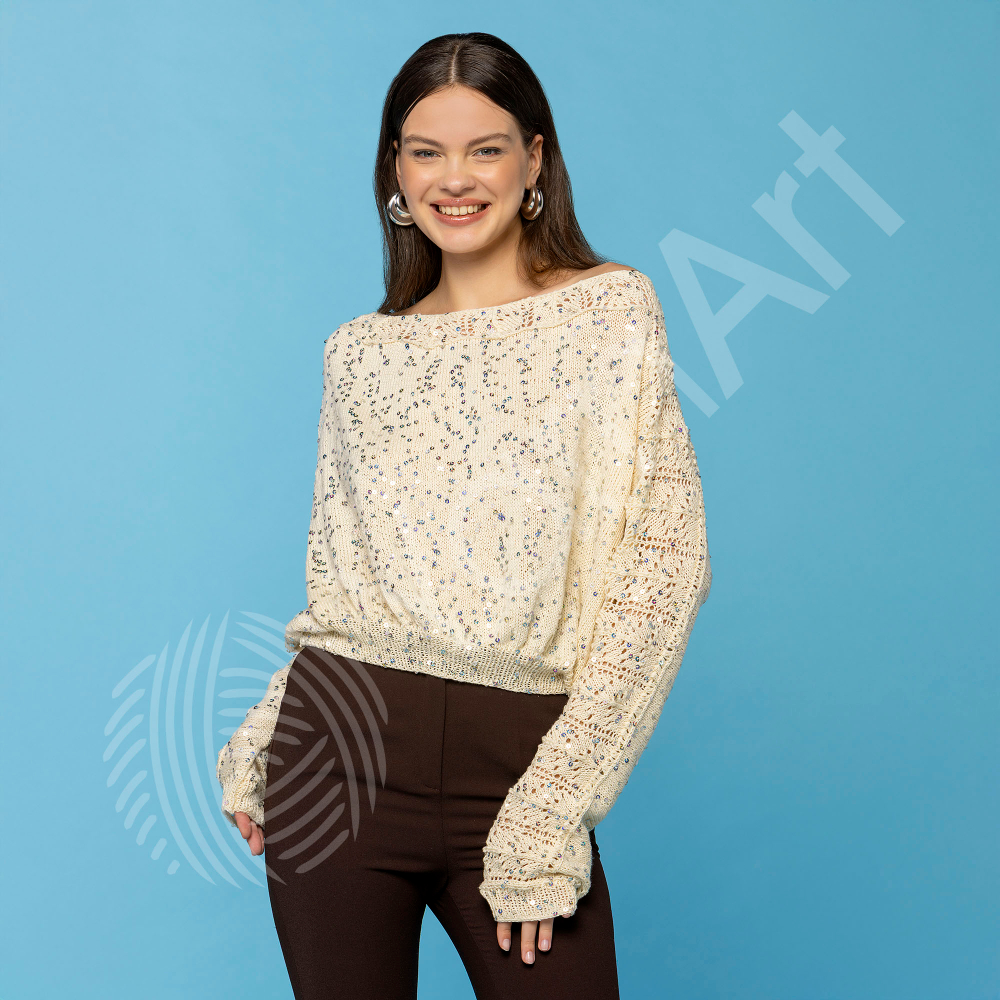 Пряжа YarnArt Cotton Gold Paillettes (7104)