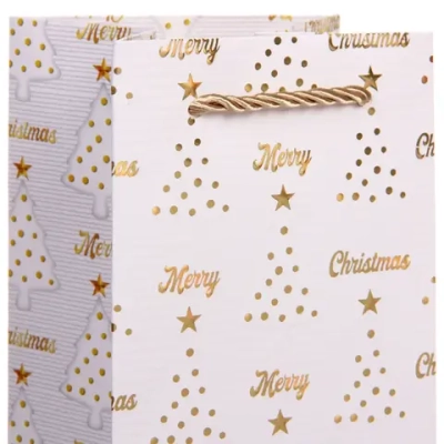 Пакет под бутылку «Волшебная елочка» 11*38*11 см, микс