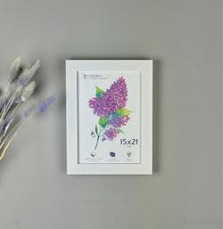 Фоторамка пластиковая 15х21 см, белый, фактура дерево, арт. 1521.628057