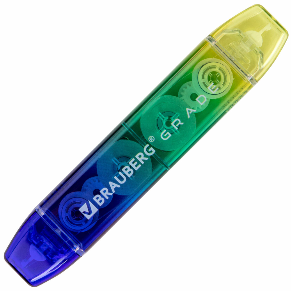 Корректирующая лента двусторонняя 5 мм x 10 м, BRAUBERG «Grade», ассорти, 2 упаковки.