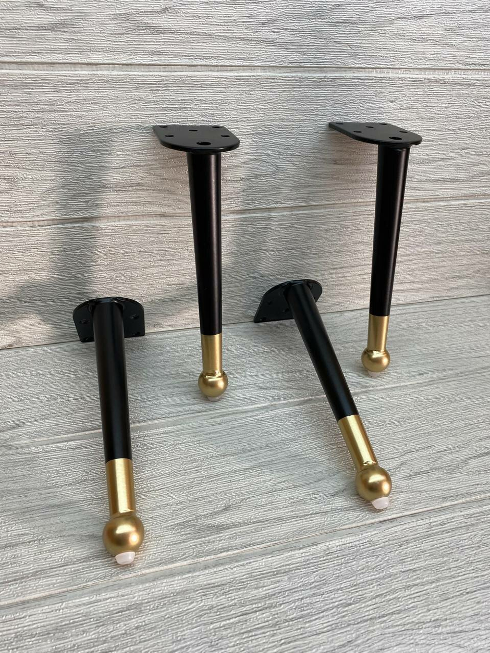 Ножки для мебели черные золото 20 см 4 штуки