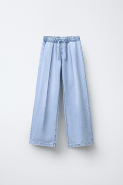 ZARA ДЖИНСЫ С ШИРОКИМИ ШТАНИНАМИ, СВЕТЛО-СИНИЙ
