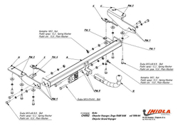 Фаркоп IMIOLA CH.002 Chrysler TownCountry 1996-2001, Dodge Caravan 1996-2001 (паспорт и сертификат в комплекте)(без электрики)