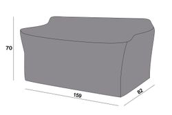 Защитный чехол на диван Касабланка, двухместный 159×82×70 см, цвет серый