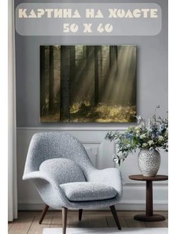 Картина на стену 40 X 50 Лес в лучах солнца