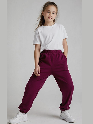 10042 Брюки-джоггеры детские футер 2-х нитка виолет (84-158)