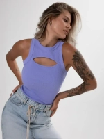 Майка летняя в рубчик с вырезом