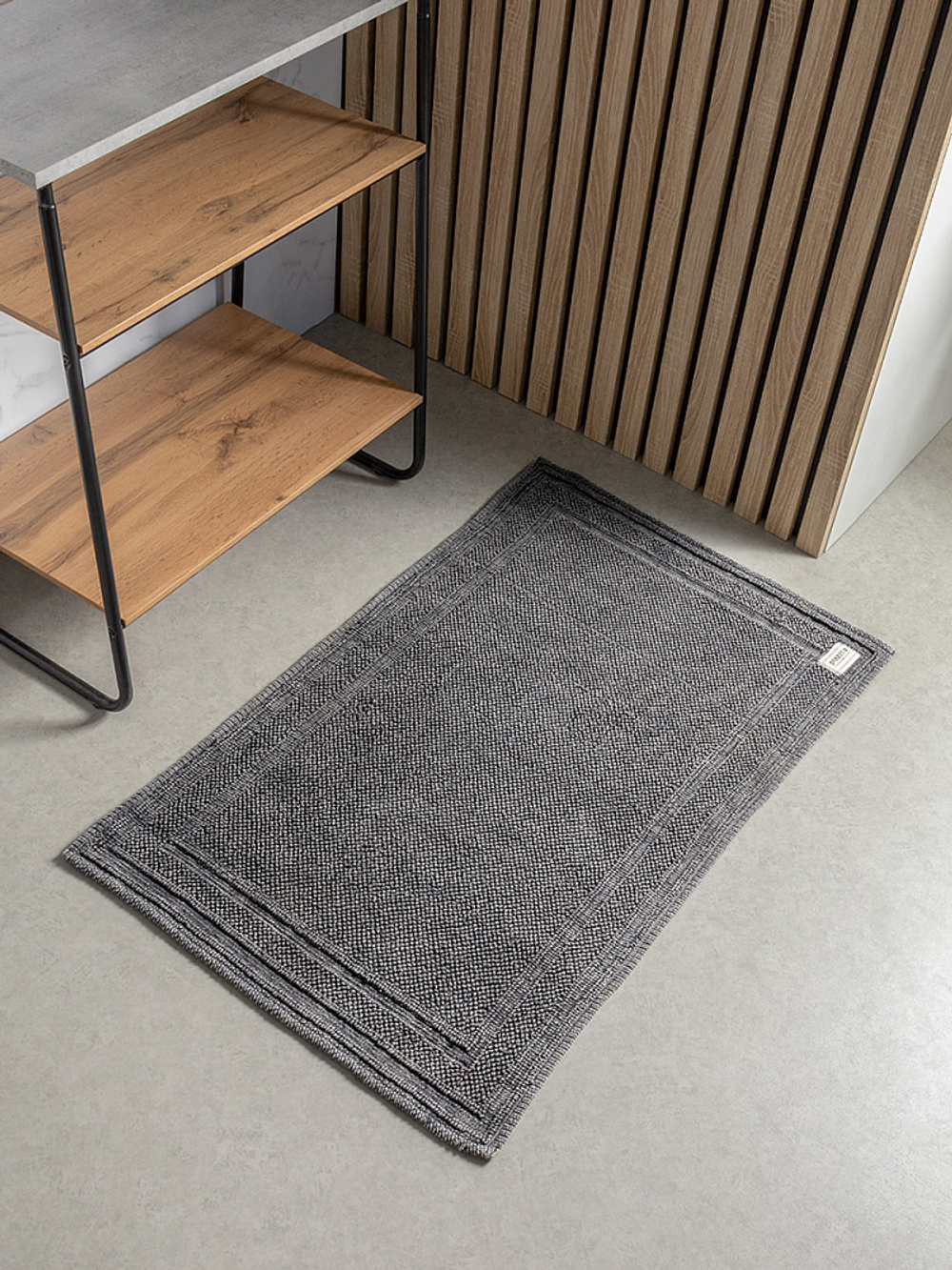 Коврик универсальный DeNASTIA 60х100 под джинсу букле, х/б, серый