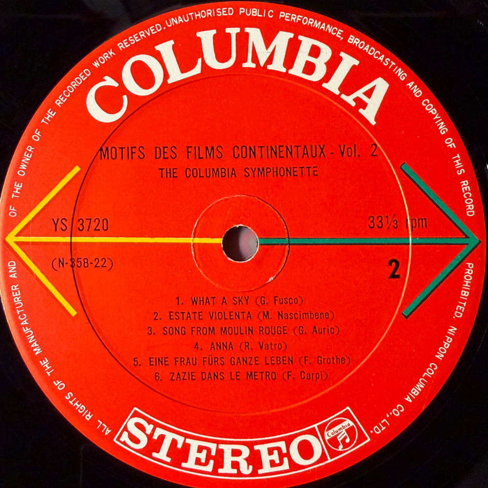 The Columbia Symphonette – Motifs Des Films Continentaux - 2 (Япония)