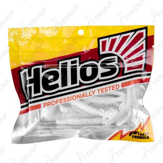Твистер Credo Long Body 2,95'/7,5 см White & Sparkles 12шт. (HS-9-002) Helios