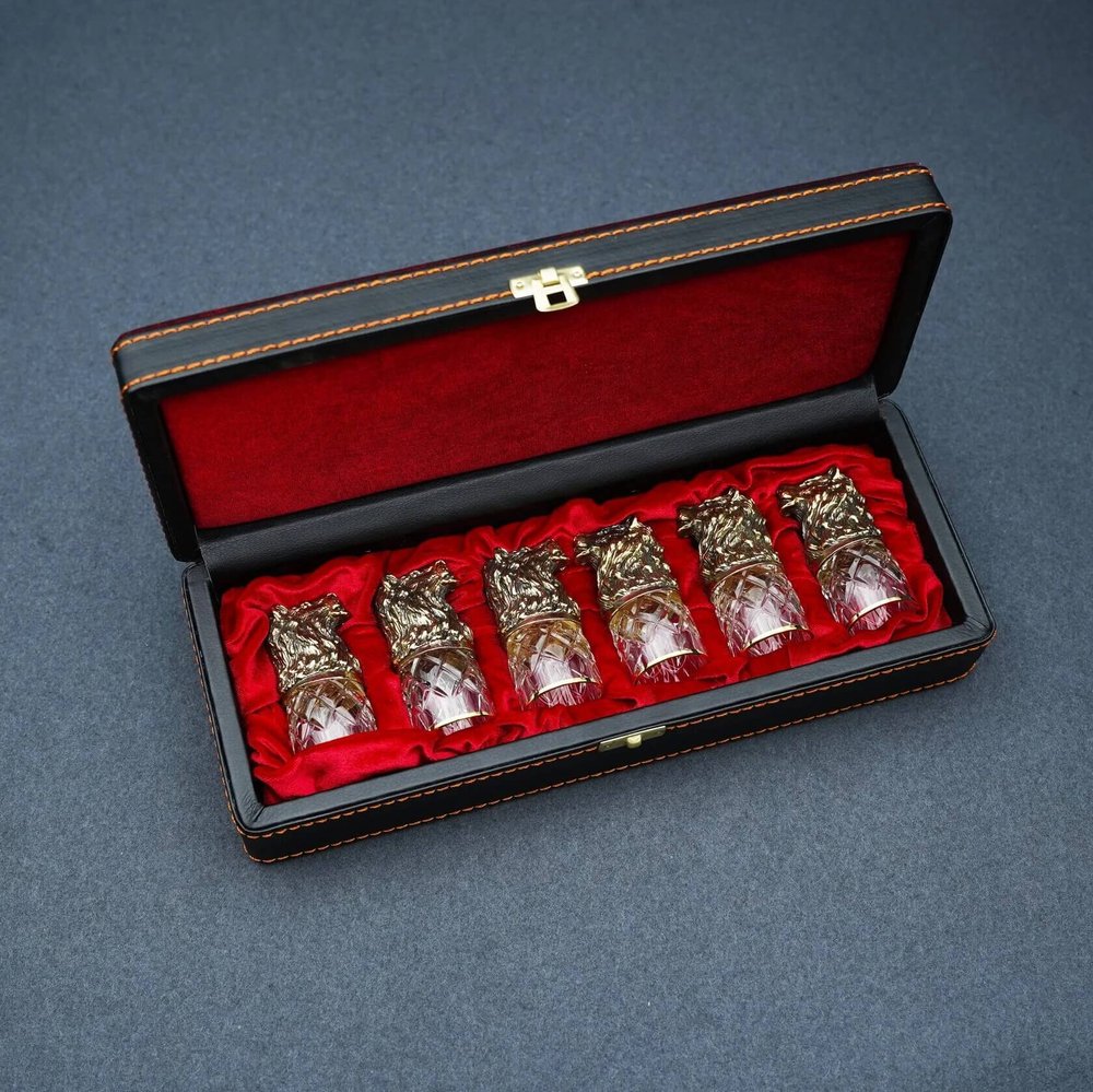 Подарочный набор стопок перевертышей "Львы"