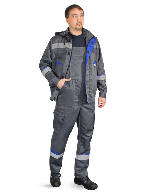 Костюм "Грань", куртка с капюшоном+п/к, цв. серый (р.52-54/182-188)