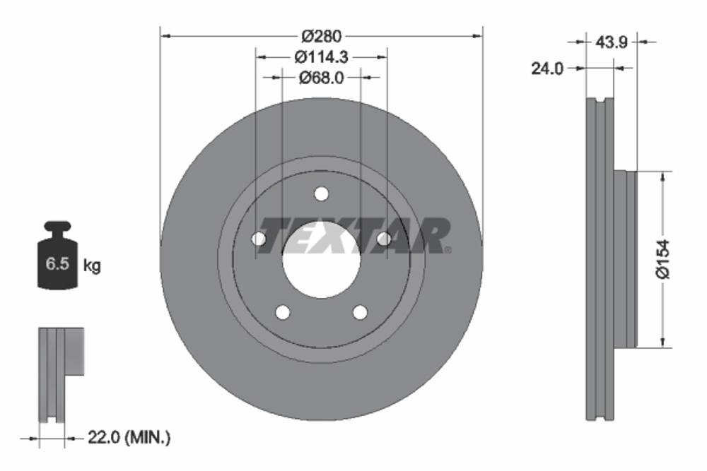 TEXTAR - 92232205-TET - Brake Disc
