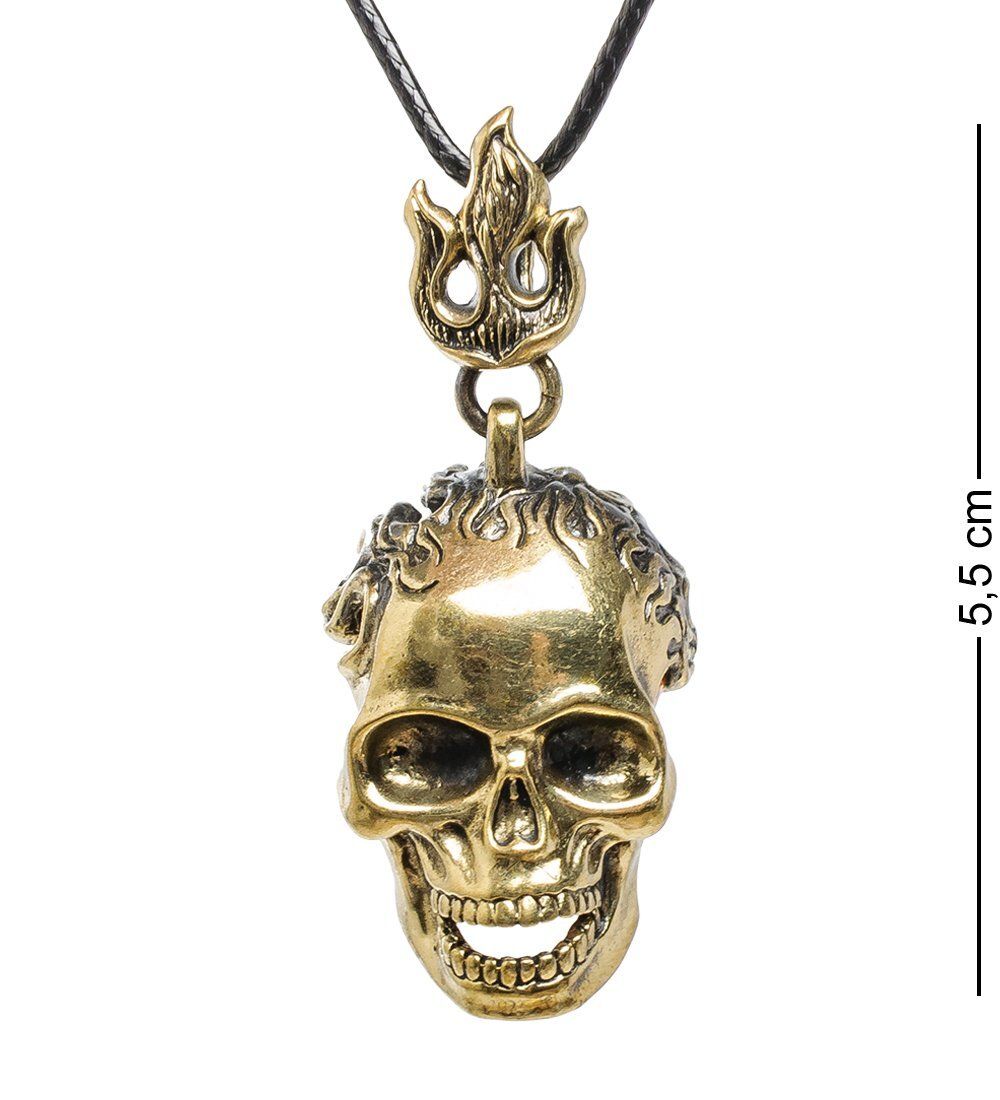 AM-1721 Подвеска «Череп» (латунь, янтарь)