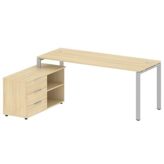 Метал Систем Рабочая станция с тумбой на П-образном м/к БП.РС-СТС-2.5 (L)