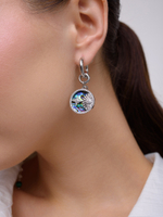 Серьги "Night" с малахитом Silver