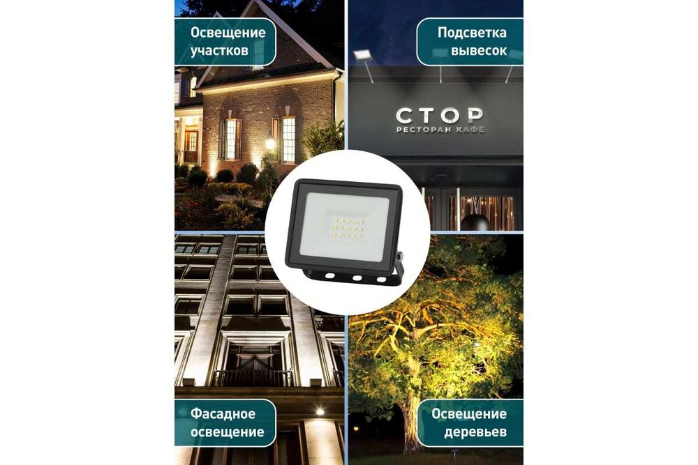 Прожектор светодиодный ЭРА 20Вт 6500К 1600Лм 103х99х23,5 IP65, 5468897