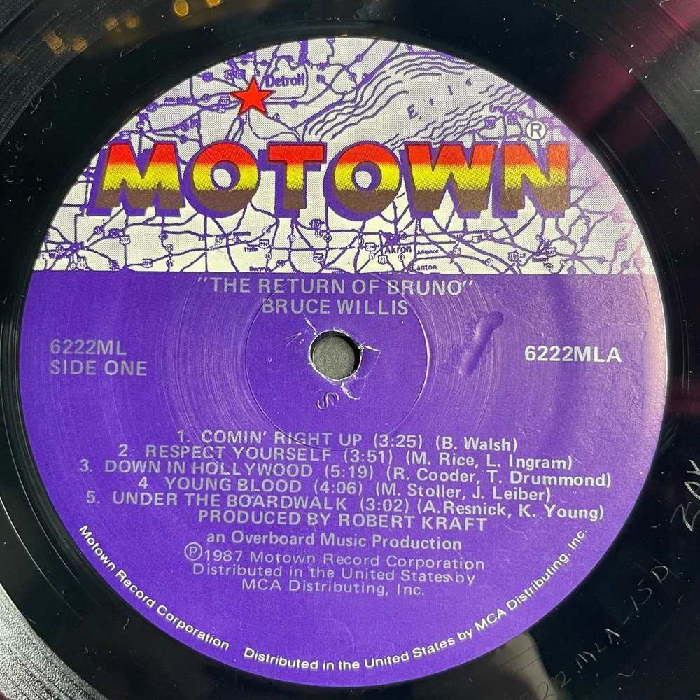 Винтажная виниловая пластинка LP Bruce Willis The Return Of Bruno (USA 1987) Secret Agent Man