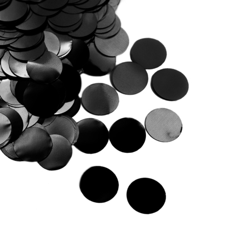 Конфетти фольга Круг, Черный, Металлик, 2 см, 50 г.