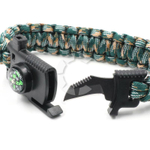 Браслет "СЛЕДОПЫТ" из паракорда со свистком, компасом, лезвием и огнивом, 26х2 см/250/