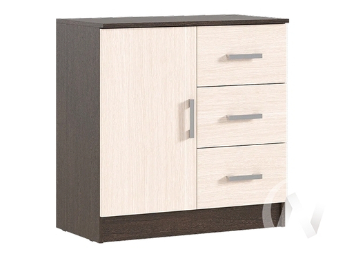 Комод с 3-мя ящиками; дверью Спальня Бася (венге/дуб беленый)