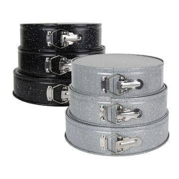 Набор разъемных форм для выпечки 3 шт. Kamille KM-6031 (d24/26/28х6,5 см) из углеродистой стали