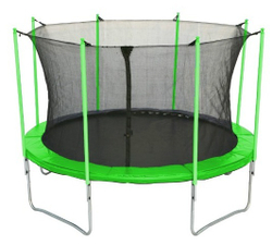 Батут с лестницей и внутренней сеткой 360 см зеленый