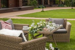 "Моккачино" обеденная группа из искусственного ротанга, цвет соломенный