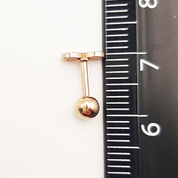 Микроштанга 6 мм "Бесконечность" для пирсинга ушей. Медицинская сталь, розовое золото. 1 шт