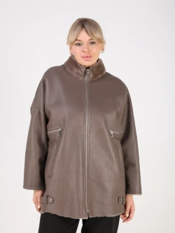 Дубленка зимняя натуральная оверсайз больших размеров