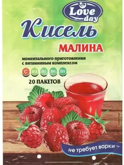 Кисель Love Day Малина 30 г * 20 шт в 1 упаковке