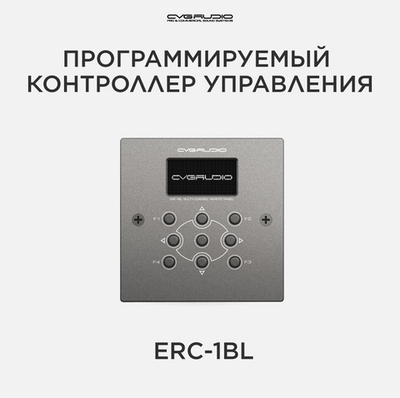 CVGAUDIO ERC-1BL Настенный программируемый контроллер управления, TCP/IP, RS485, питание PoE, OLED дисплей, цвет черный