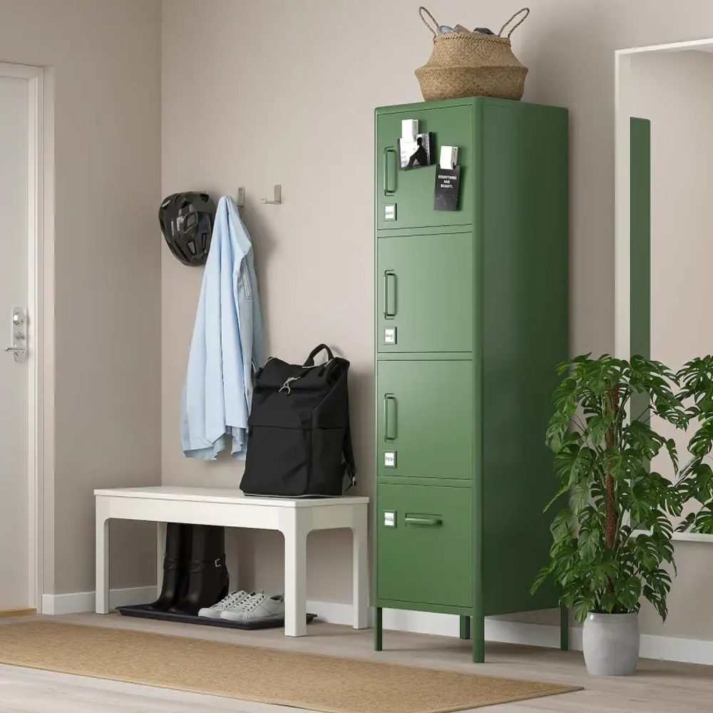 Высокий шкаф с ящиком и дверцей - IKEA IDÅSEN/IDASEN/ИДОСЕН ИКЕА, 172х47х45 см, зеленый