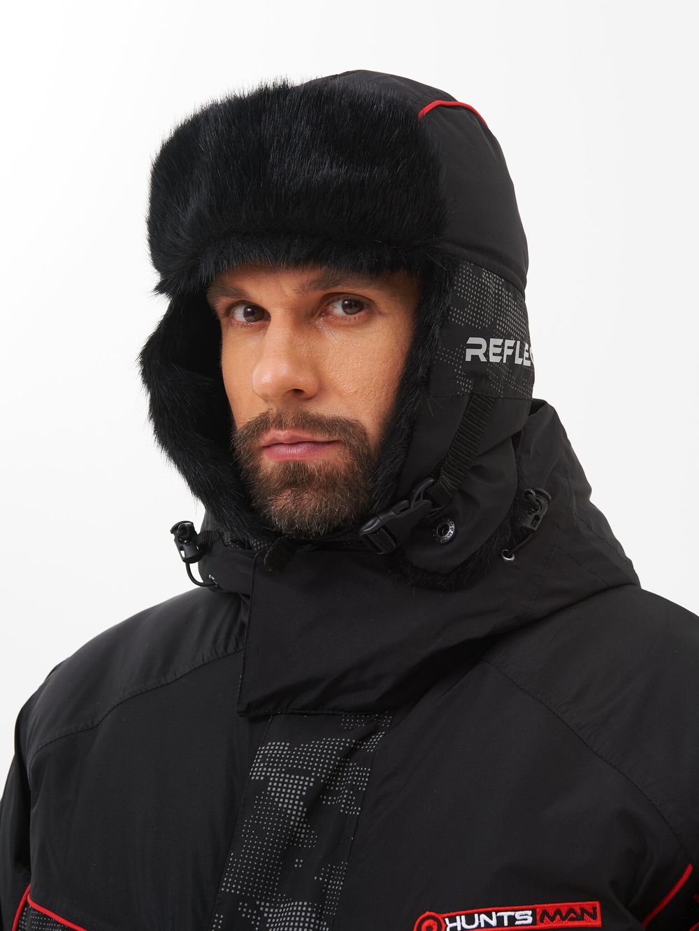 Шапка ушанка зимняя Reflect ткань Reflex Membrane цвет Чёрный иск. мех Норка