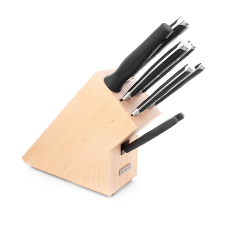 Набор ножей 5шт с ножницами и мусатом в подставке Wuesthof Classic Ikon