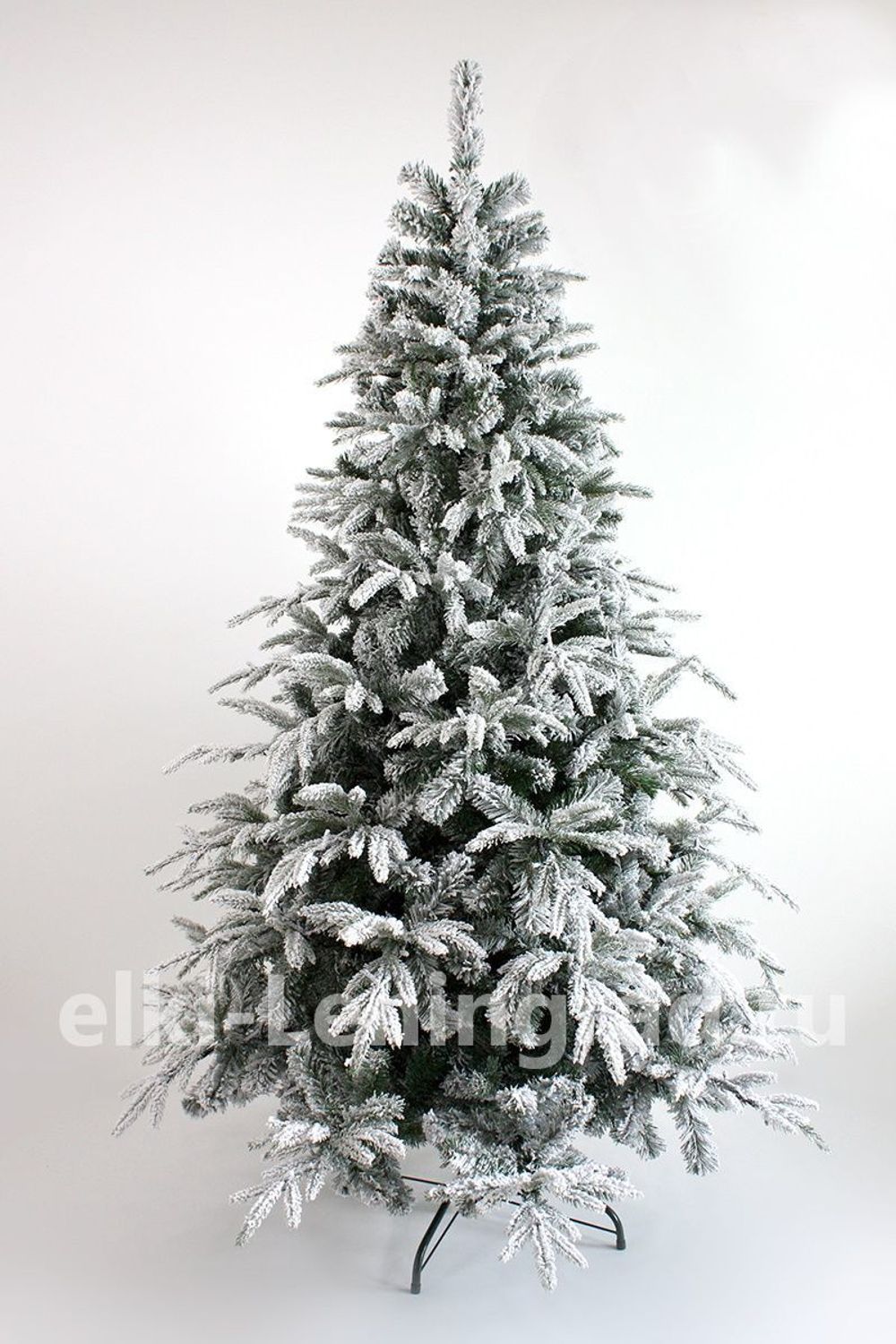 Заснеженная елка с гирляндой «Форесто» холодный свет (Литая+пвх) 180 см / 1,8 м