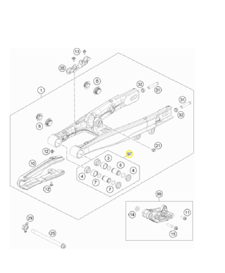 Ремкомплект подшипников и сальников маятника KTM SX 50/65, Husqvarna TC 50/65