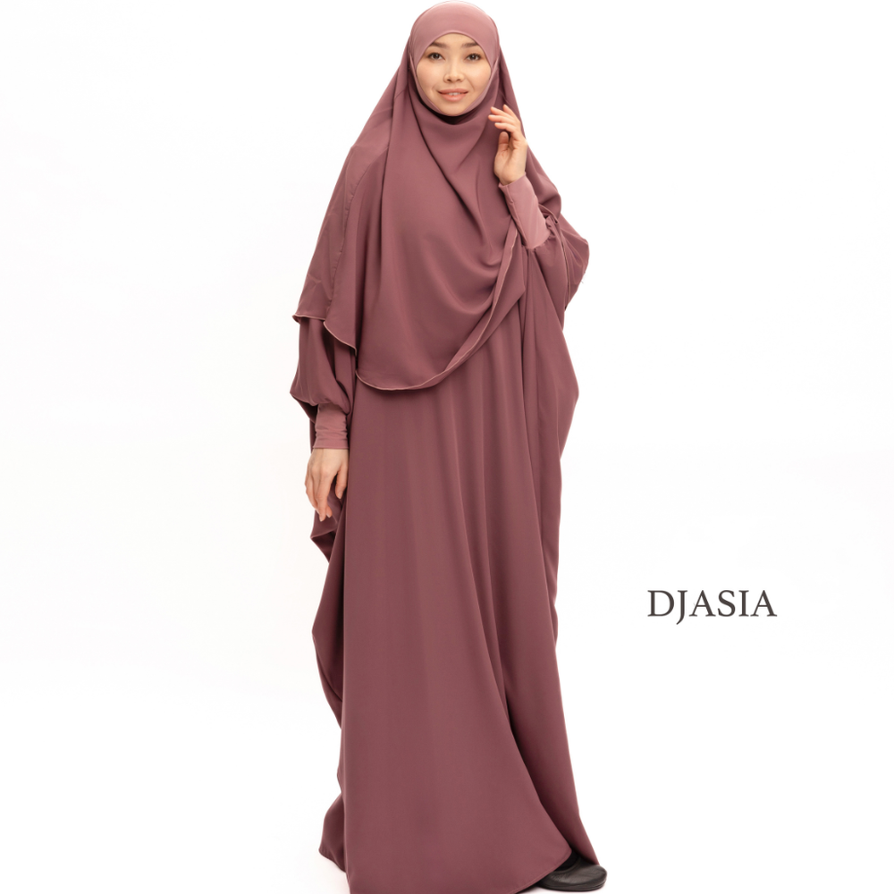 КОМПЛЕКТ: ХИМАР И АБАЯ ИЗ МЕДИНСКОГО ШЕЛКА One size