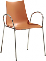 Кресло пластиковое Scab Design Zebra Technopolymer, хром, оранжевый