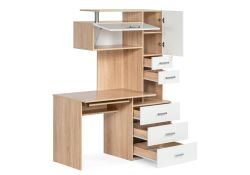 Стол компьютерный Джаз-17 левый 130х60х166,8 дуб сонома