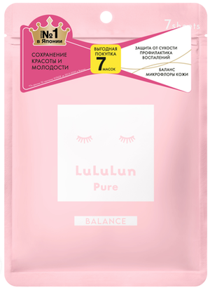 LuLuLun Набор из 7 масок для лица «Увлажнение и Баланс кожи» Face Mask Pure Balance Pink