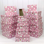 Коробка 42.5х33х17.6 см Набор 15 шт "Единороги на розовом фоне" (Розовый)