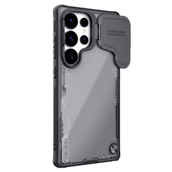 Чехол прозрачный от Nillkin с откидной металлической крышкой для камеры на Samsung Galaxy S25 Ultra, серия Iceblade Prop Case